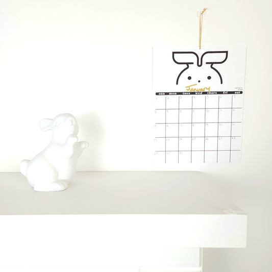 Merrie Prairie Bunny Calendar (monthly + weekly)